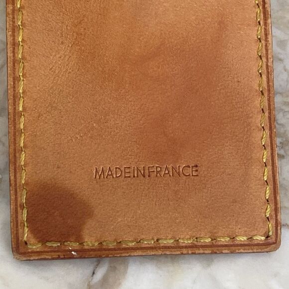 Vintage Louis Vuitton Vachetta Leather Luggage Tag & Poignet - Picture 4 of 10
